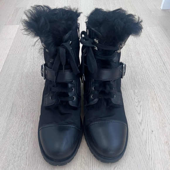 Prada Shearling Combat Boot - Picture 4 of 12